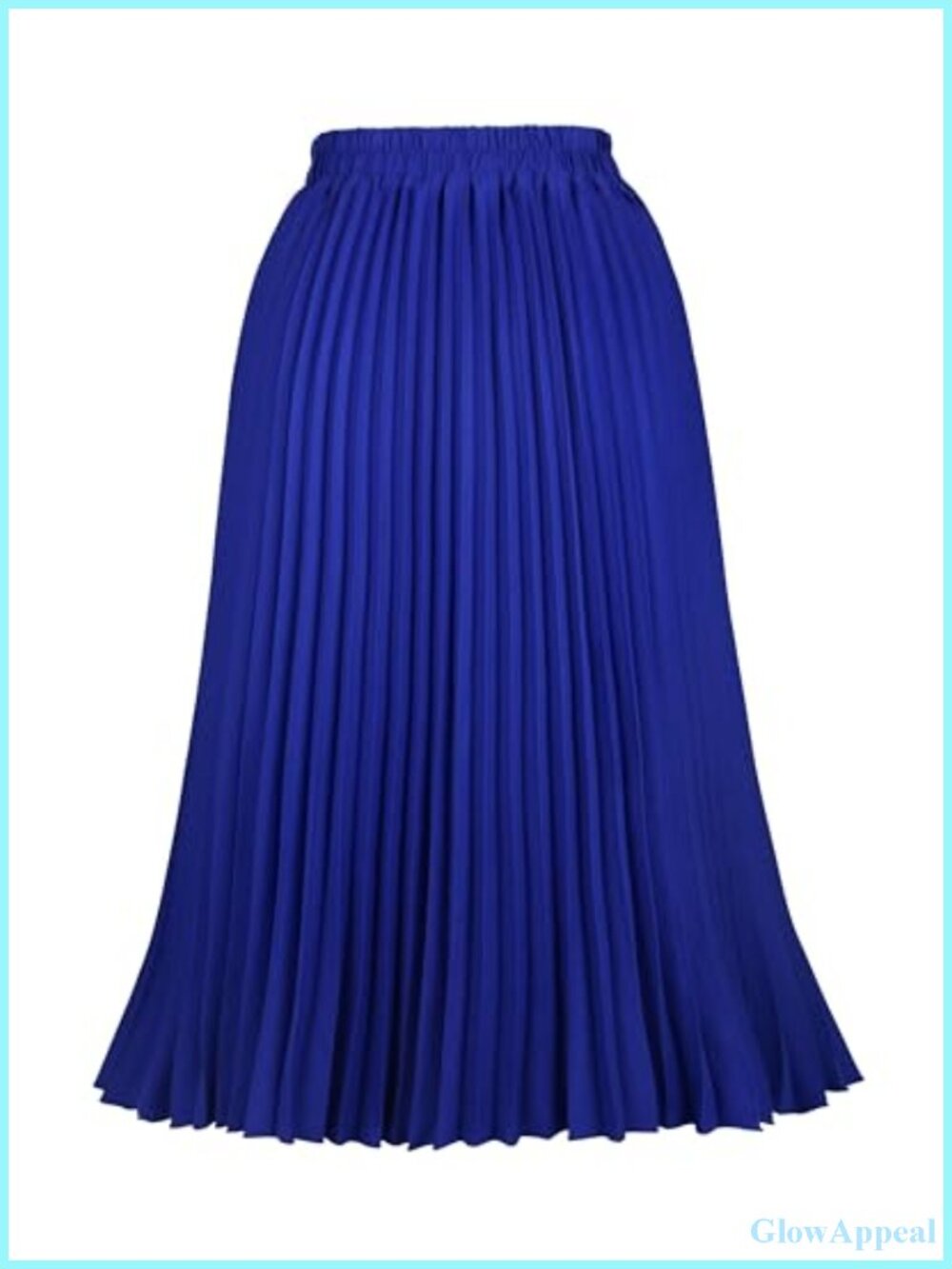Women's Pleated A-Line Swing Midi Skirt Polyester High Waist Flared